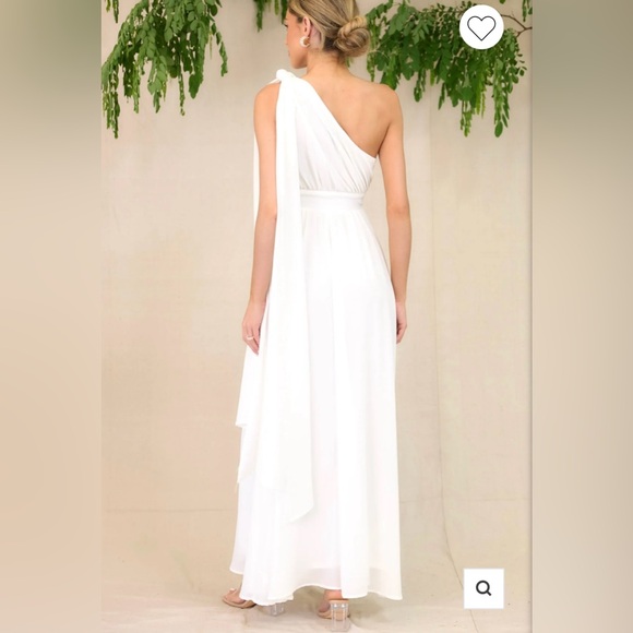 NWT White One-Shoulder Maxi Dress by Aura, Size Large - Picture 3 of 13